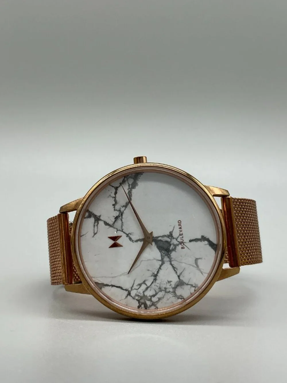 MVMT Boulevard Malibu Marble Women Watch 38mm Rose Gold Tone Mesh New Battery